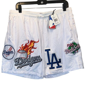 LA Dodgers White Athletic Men's Shorts